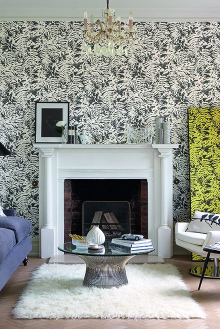Обои Little Greene 20th Century Papers Fern Off Black