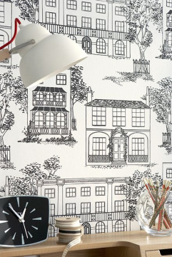 Обои Little Greene 20th Century Papers Hampstead Ink