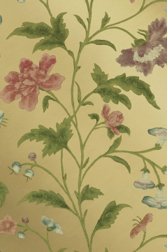 Обои Little Greene Archive Trails China Rose Emerald Lustre